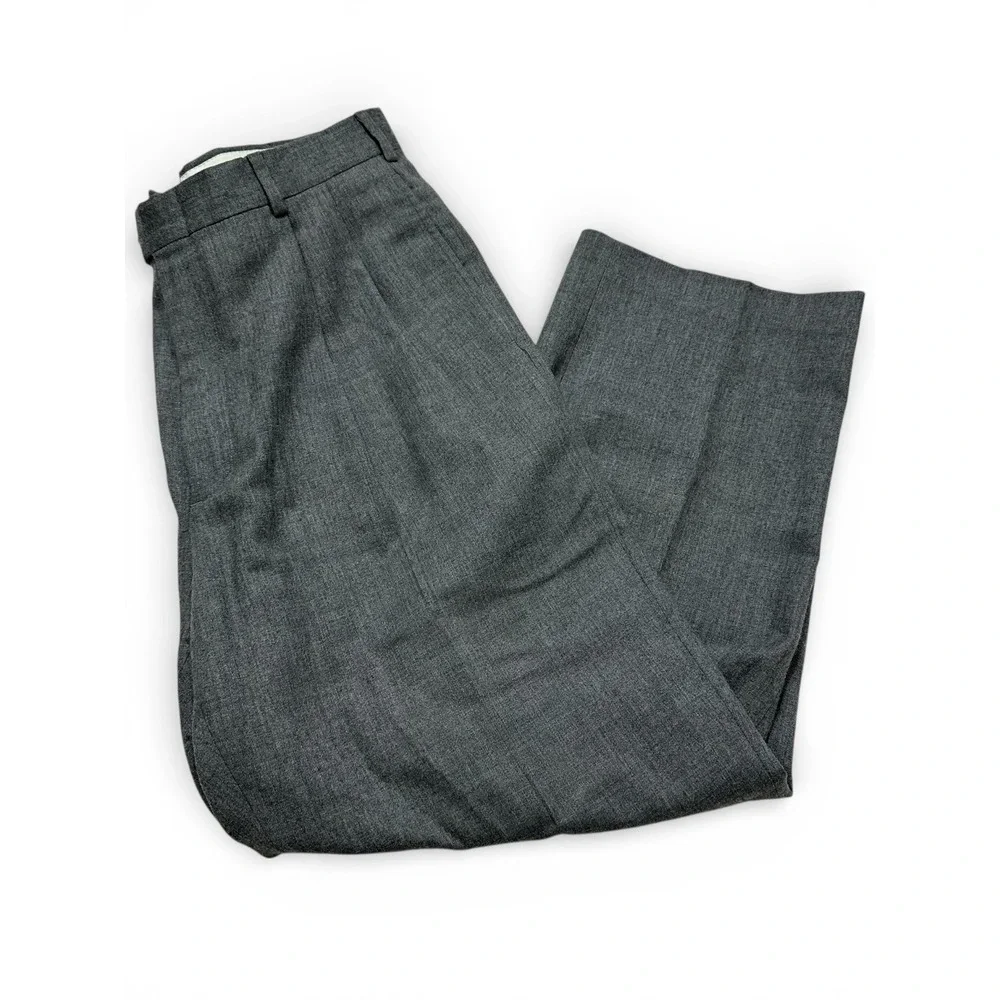 Tommy‎ Hilfiger Mens Relaxed fit Wool Dress Pants Grey Solid